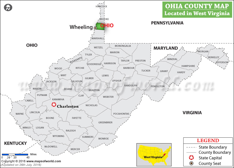 Ohio County Map, West Virginia