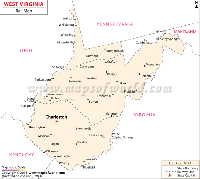 West Virginia Railroad Map West Virginia Rail Map – Usa States