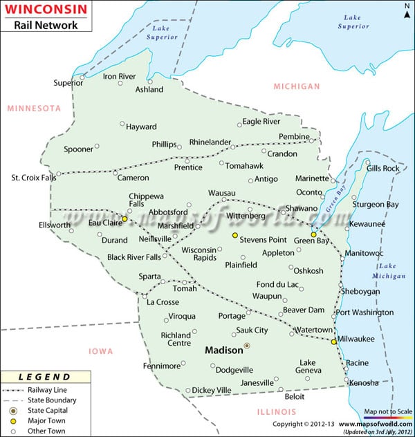 Wisconsin Rail Map