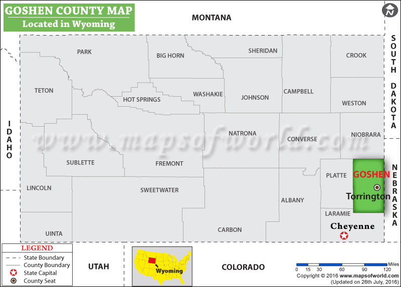 Goshen County Map, Wyoming