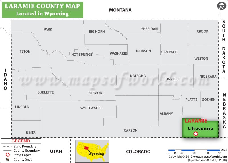 Laramie County Map, Wyoming
