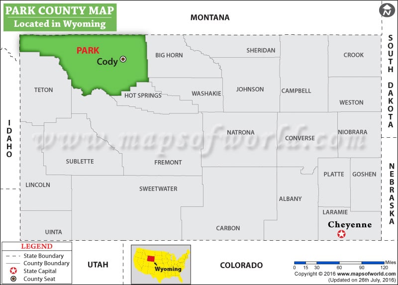 Park County Map, Wyoming