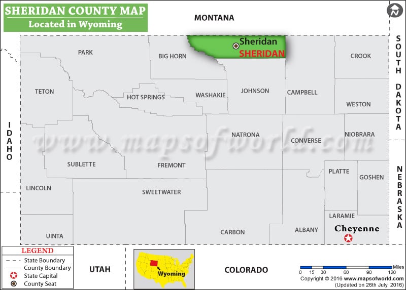 Sheridan County Map, Wyoming
