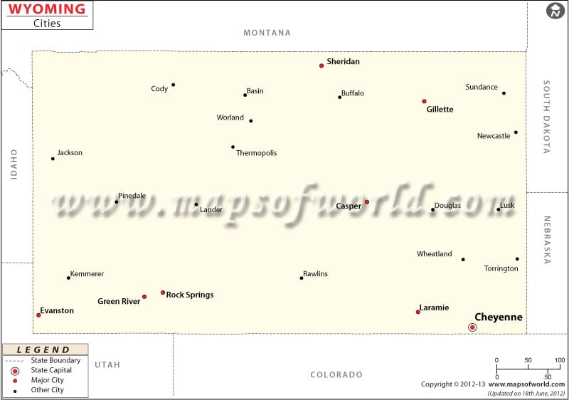 Wyoming Cities Map