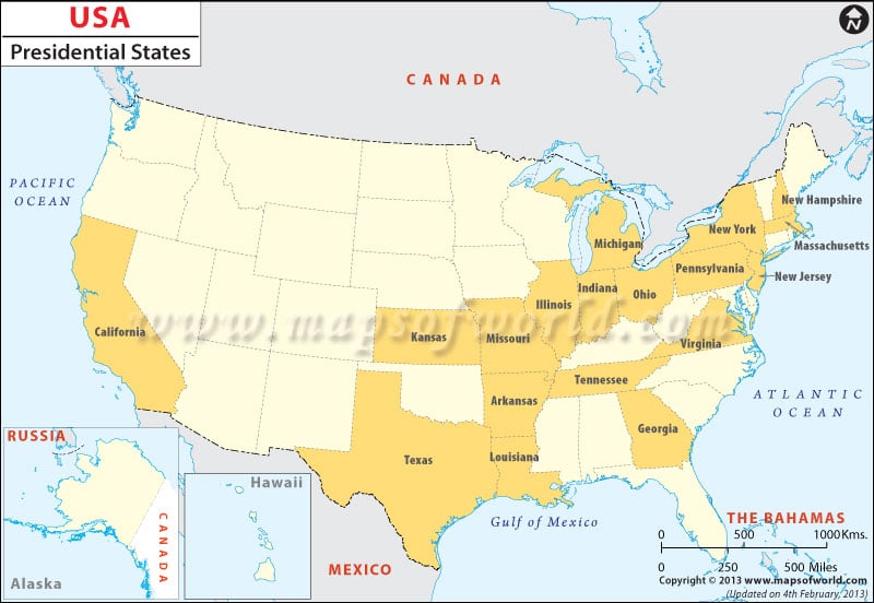 List of US Presidents Map
