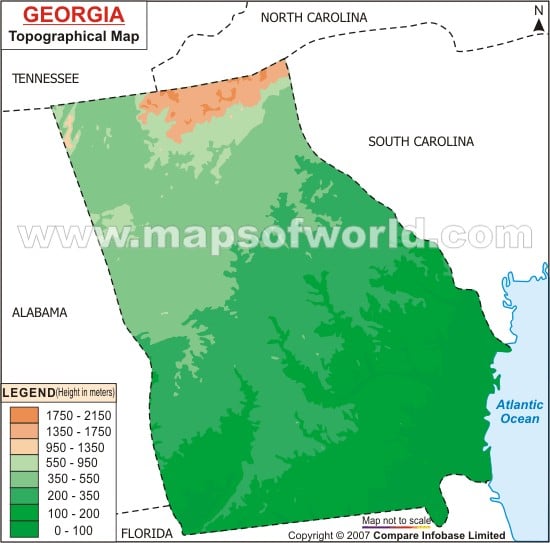 Georgia Topographic Map