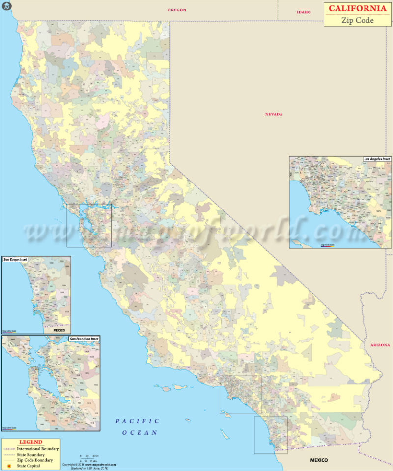 California Zip Code Maps