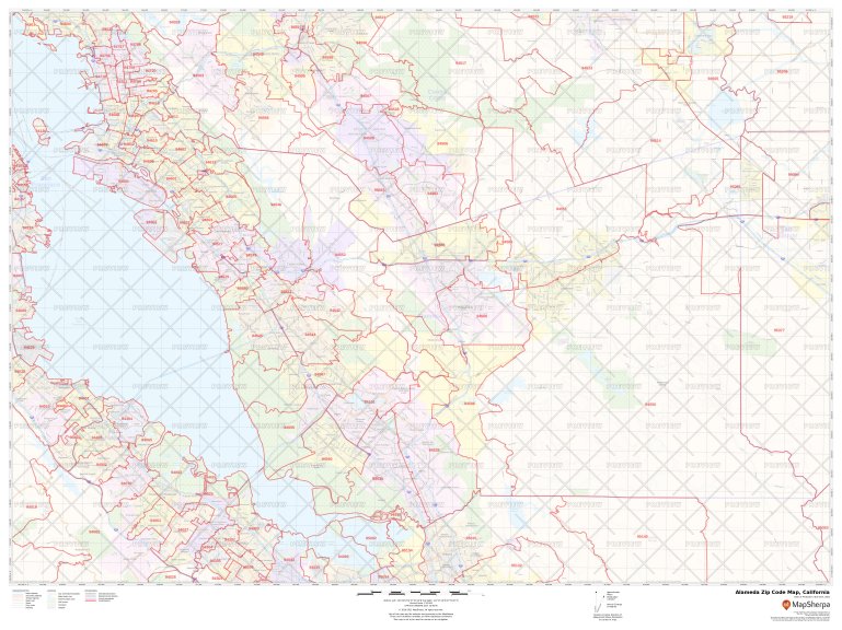 Alameda Zip Code Map, California  Alameda County Zip Codes