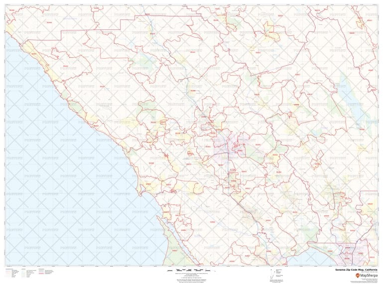 Sonoma County Zip Code Map   Sonoma Zip Code Map California 