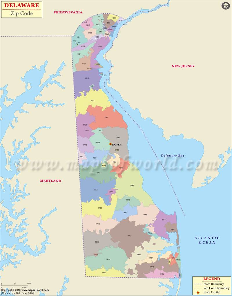 Delaware Zip Code Maps