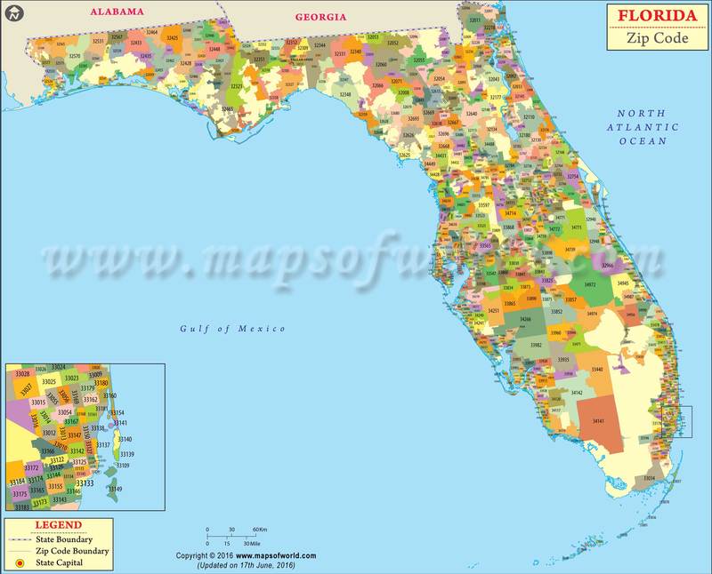 Florida Zip Codes Florida Zip Code Map List