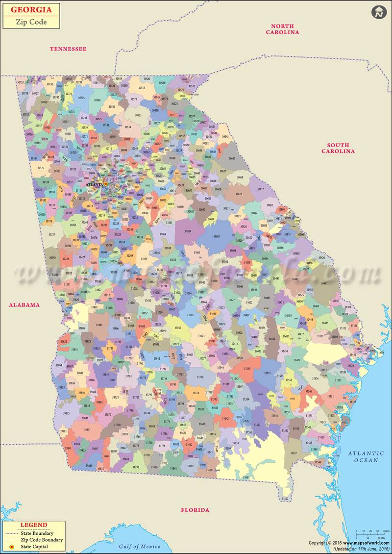 Georgia Zip Codes Georgia Zip Code Map List 0201