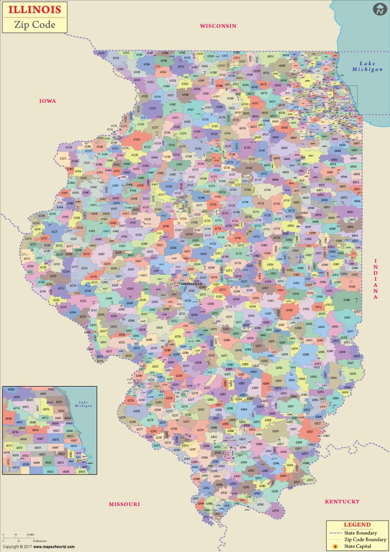 Illinois Zip Code Maps