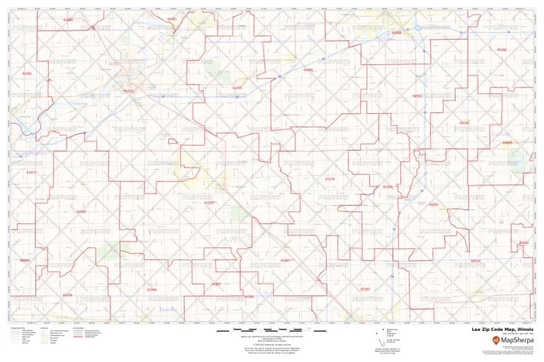 Lee County Zip Code Map Large
