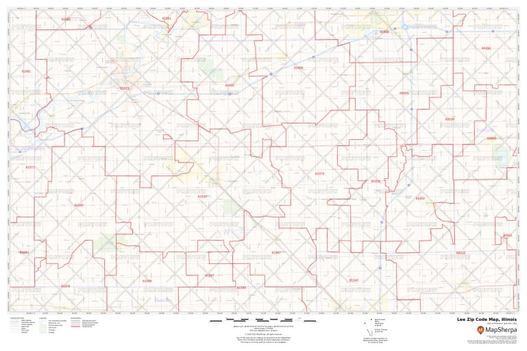 Lee County Zip Code Map Large