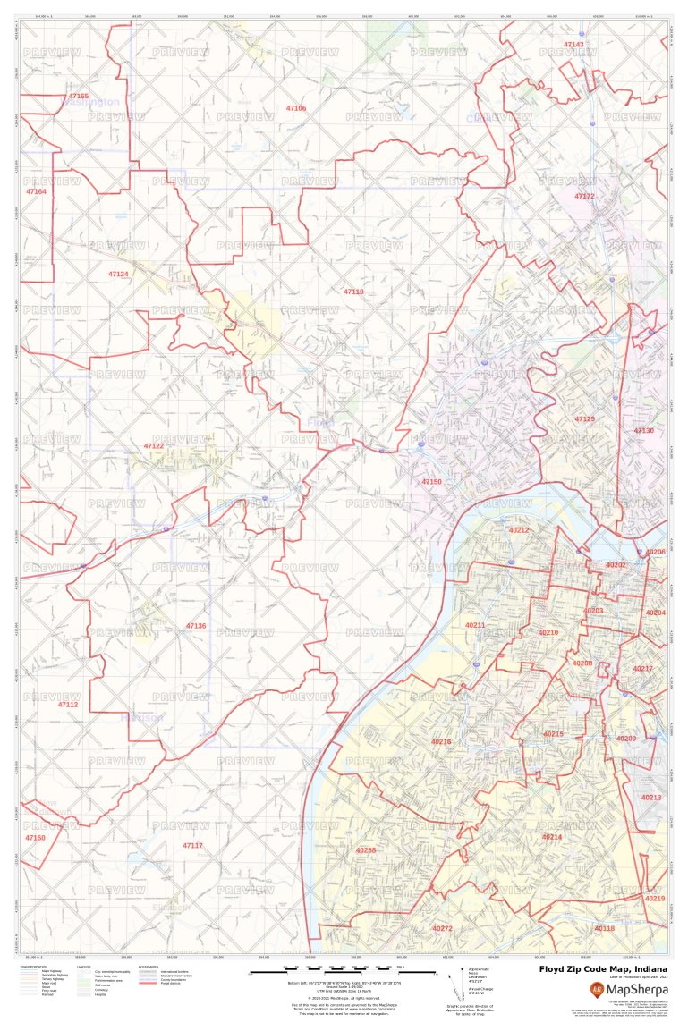 Floyd Zip Code Map, Indiana | Floyd County Zip Codes