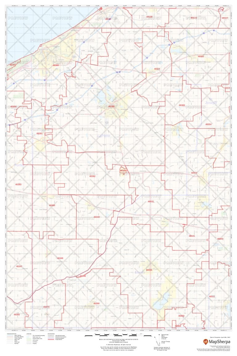 La Porte Zip Code Map Indiana La Porte County Zip Codes