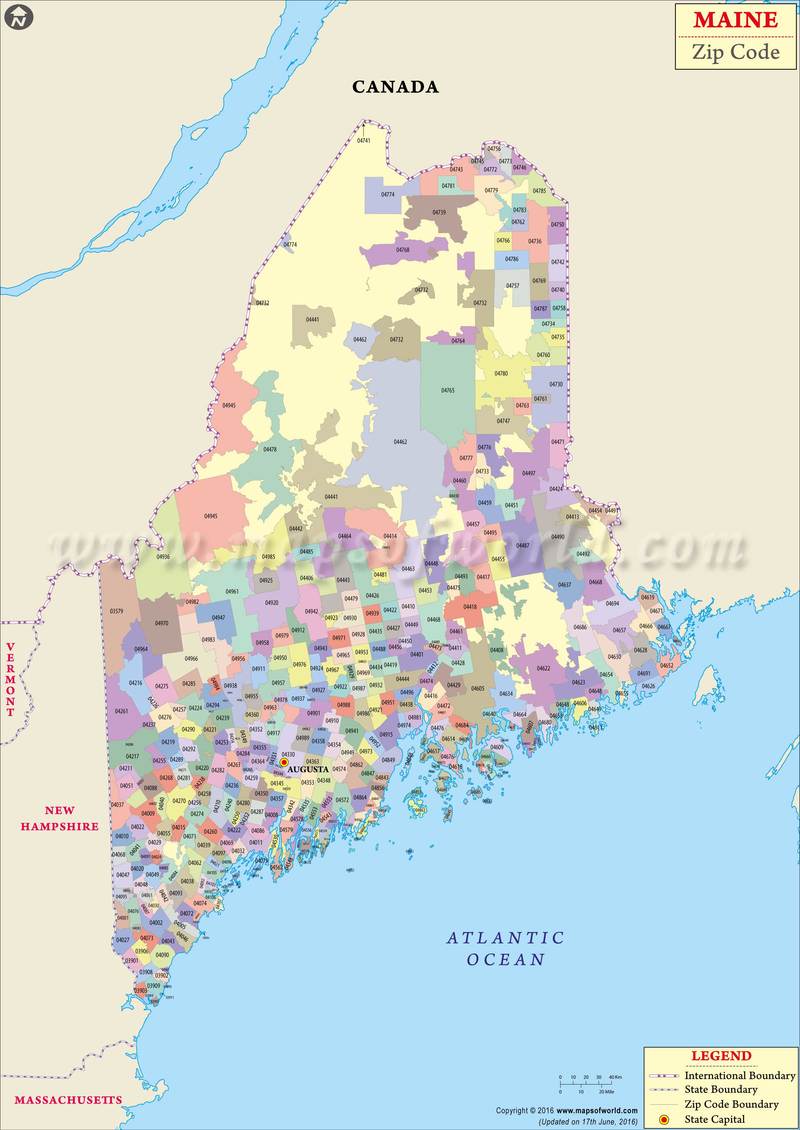 Maine Zip Code Map