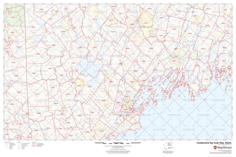 Cumberland Zip Code Map, Maine Cumberland County Zip Codes