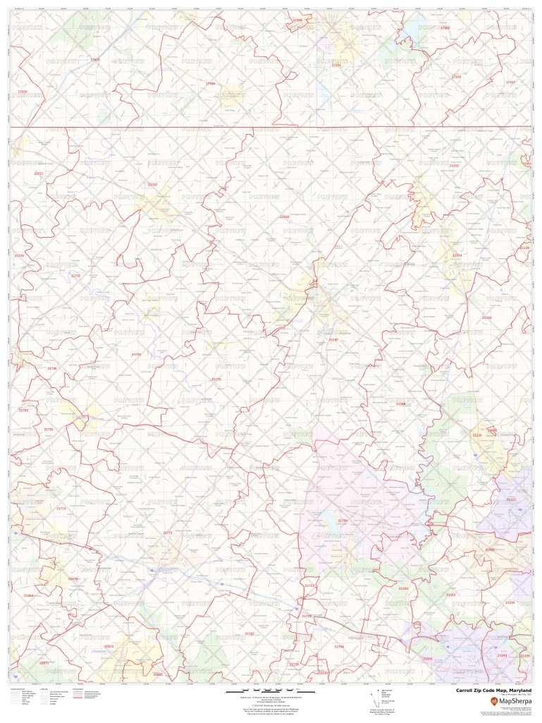 Carroll Zip Code Map, Maryland | Carroll County Zip Codes