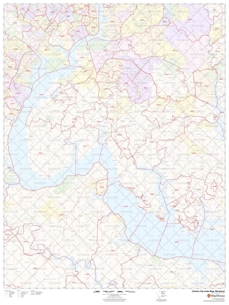 Charles Zip Code Map, Maryland | Charles County Zip Codes