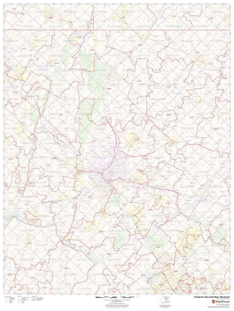 Frederick Zip Code Map, Maryland Frederick County Zip Codes