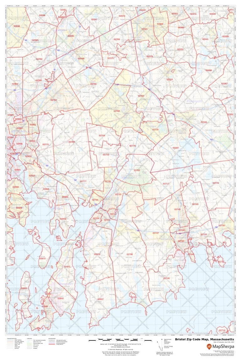 Bristol Zip Code Map Massachusetts Bristol County Zip Codes
