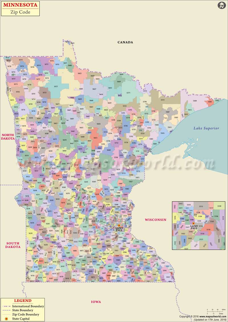 Minnesota Zip Code MapAitkin Zip Code Map, Minnesota