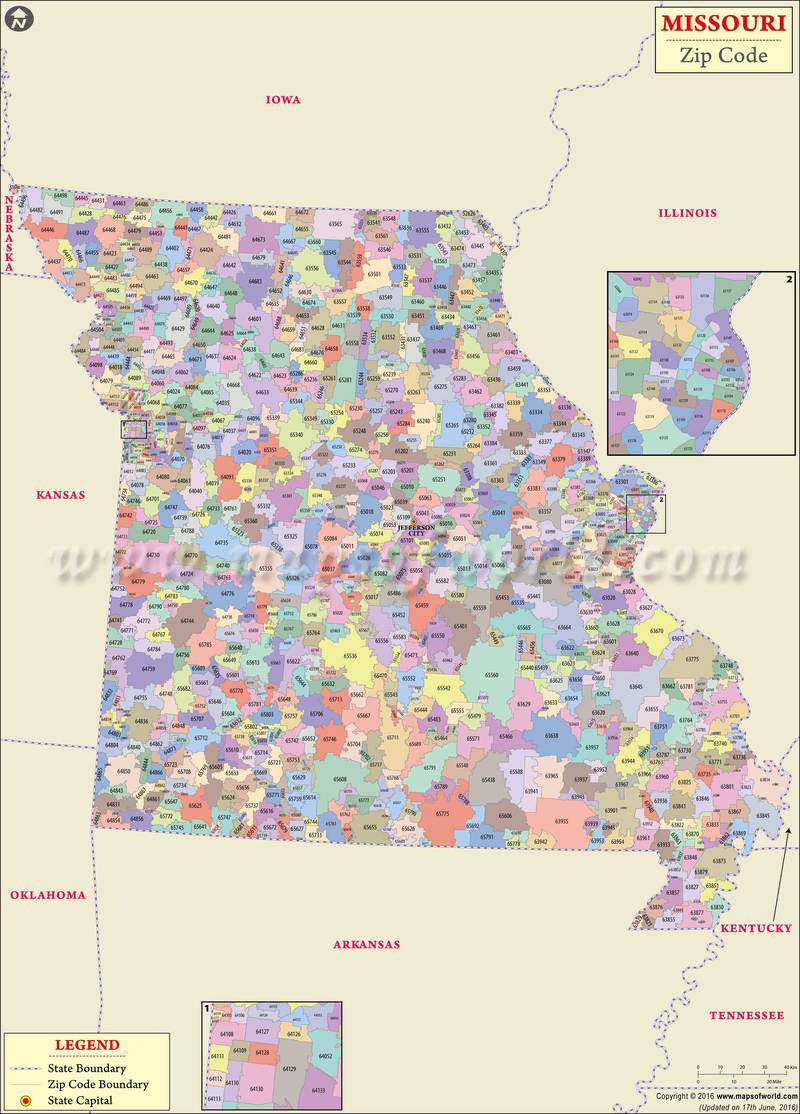 Missouri Zip Code Map