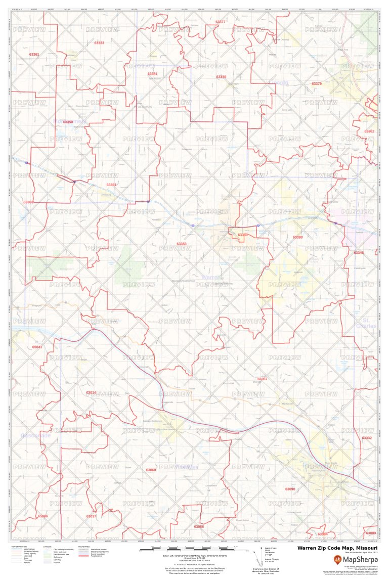 Warren Zip Code Map, Missouri Warren County Zip Codes
