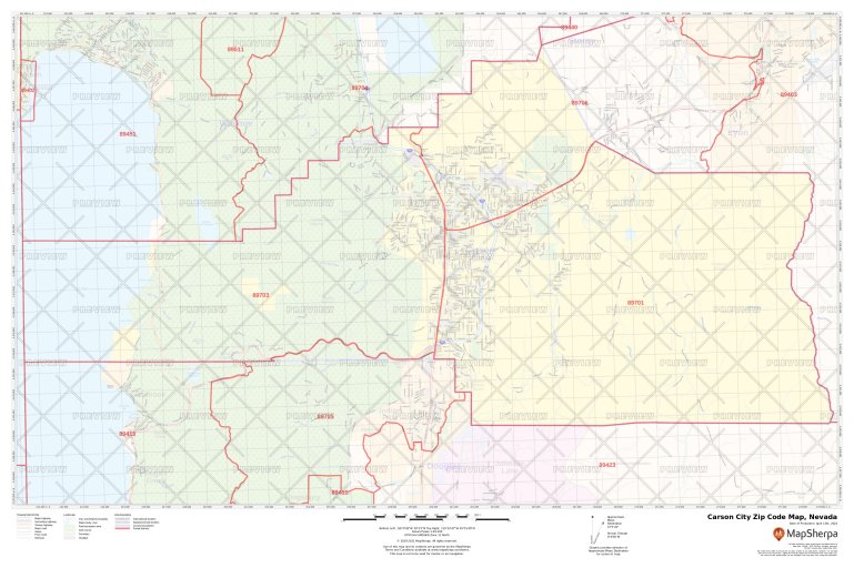 Carson City Zip Code Map Nevada Carson City County Zip Codes