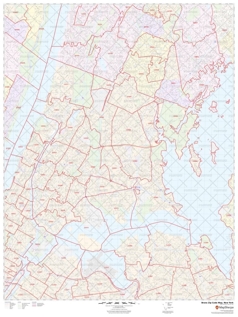 Bronx Zip Code Map, New York | Bronx County Zip Codes