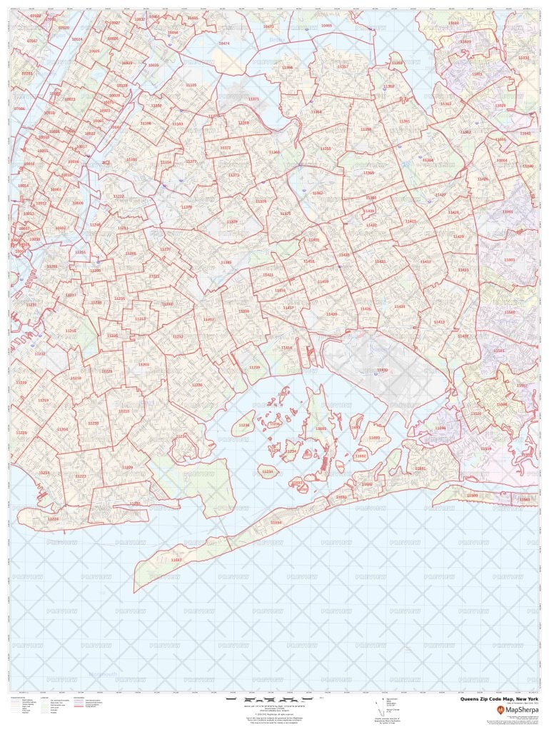 Queens Zip Code Map, New York | Queens County Zip Codes
