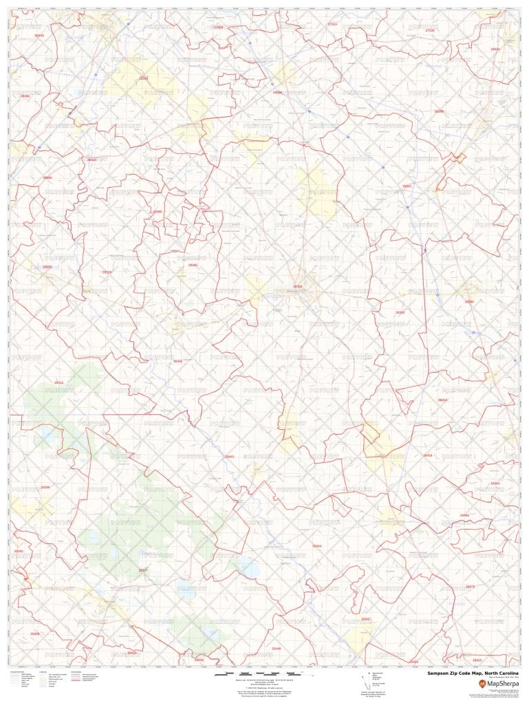 Sampson Zip Code Map, North Carolina | Sampson County Zip Codes