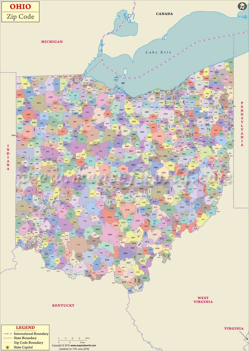 Ohio Zip Code Maps