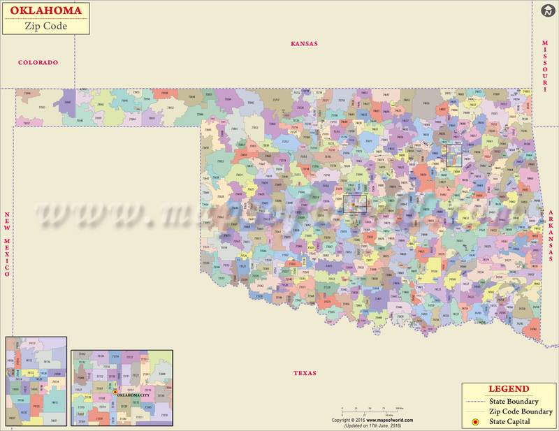 Oklahoma Zip Code Map Oklahoma Postal Code   Oklahoma Zipcode Map 