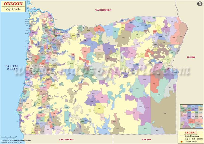 Oregon Zip Code Map