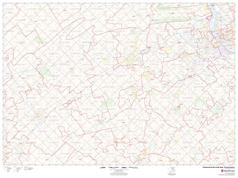 Cumberland Zip Code Map, Pennsylvania | Cumberland County Zip Codes