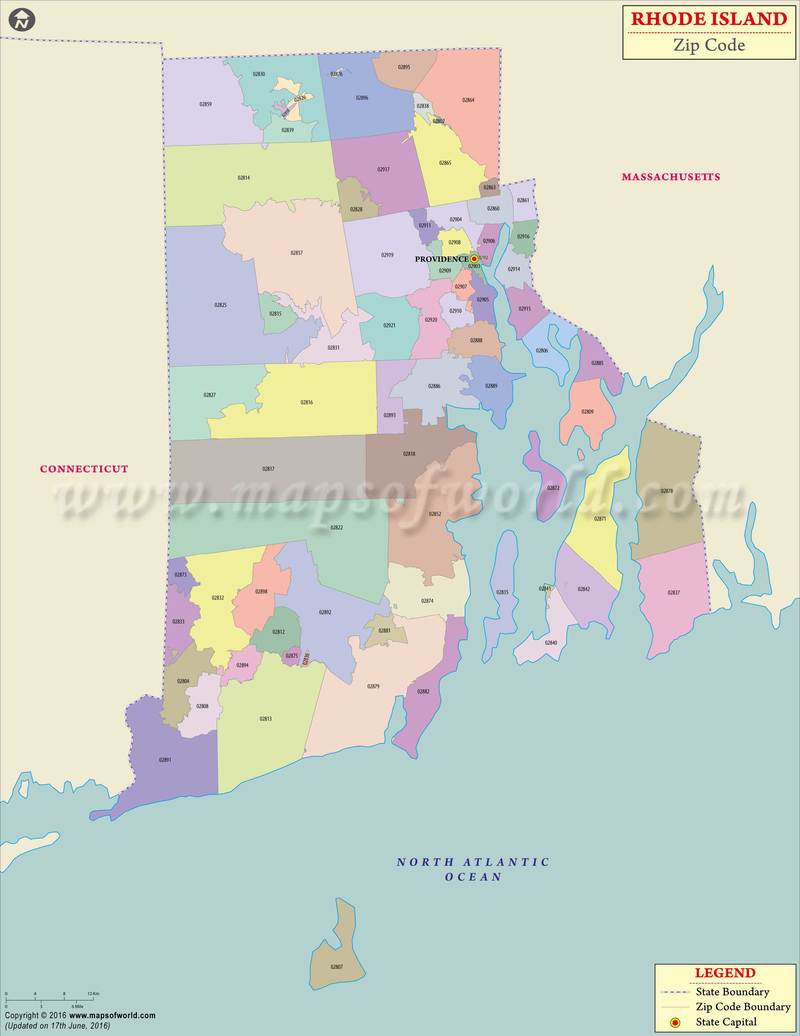 Rhode Island Zip Code Maps