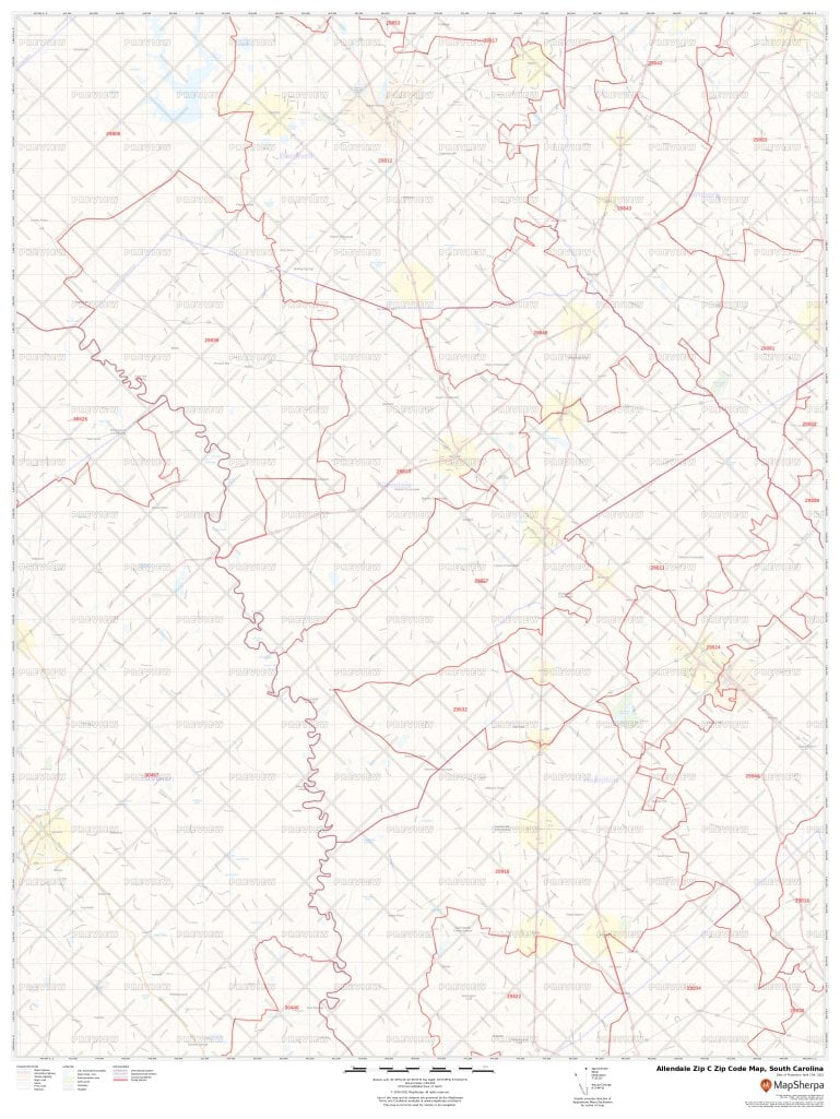 Allendale Zip Code Map, South Carolina | Allendale County Zip Codes