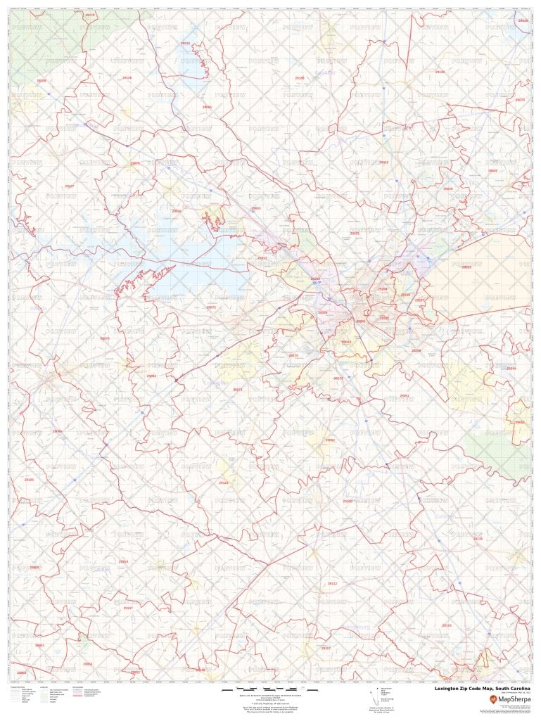 Lexington Zip Code Map, South Carolina | Lexington County Zip Codes