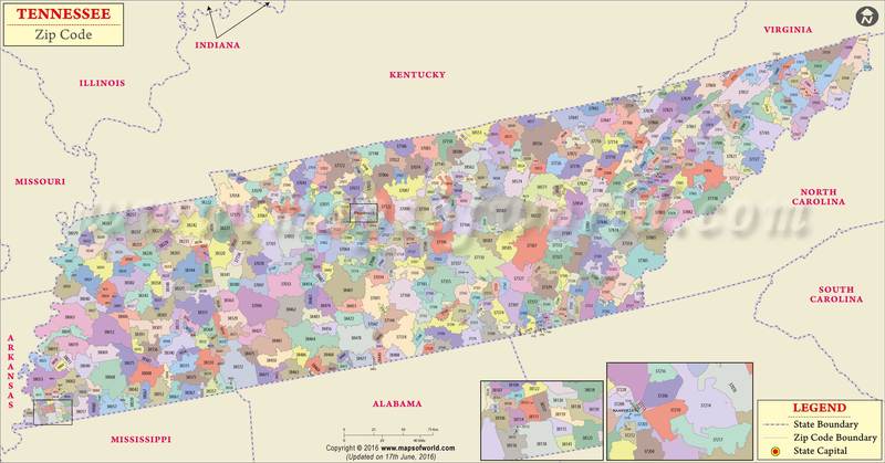 Tennessee Zip Code Map Tennessee Zip Code 2116