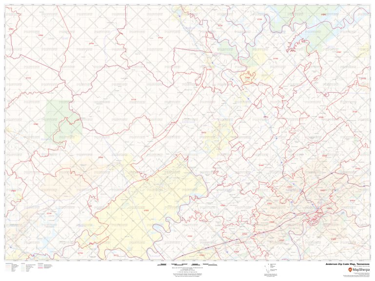 Anderson Zip Code Map Tennessee Anderson County Zip Codes 1242
