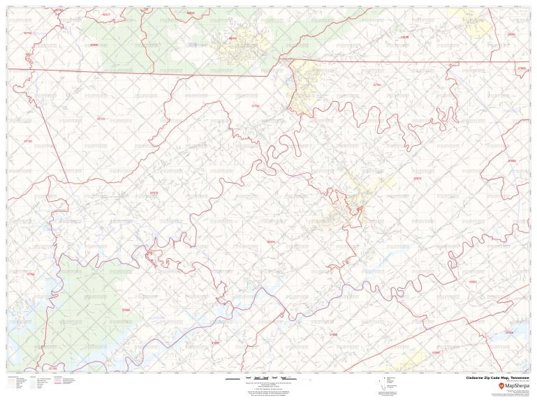 Claiborne Zip Code Map, Tennessee Claiborne County Zip Codes