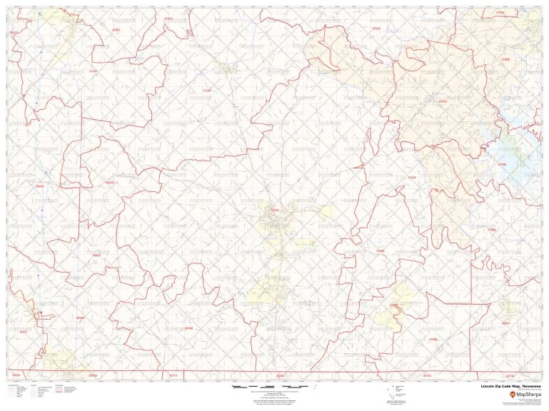 Lincoln Zip Code Map Tennessee Lincoln County Zip Codes