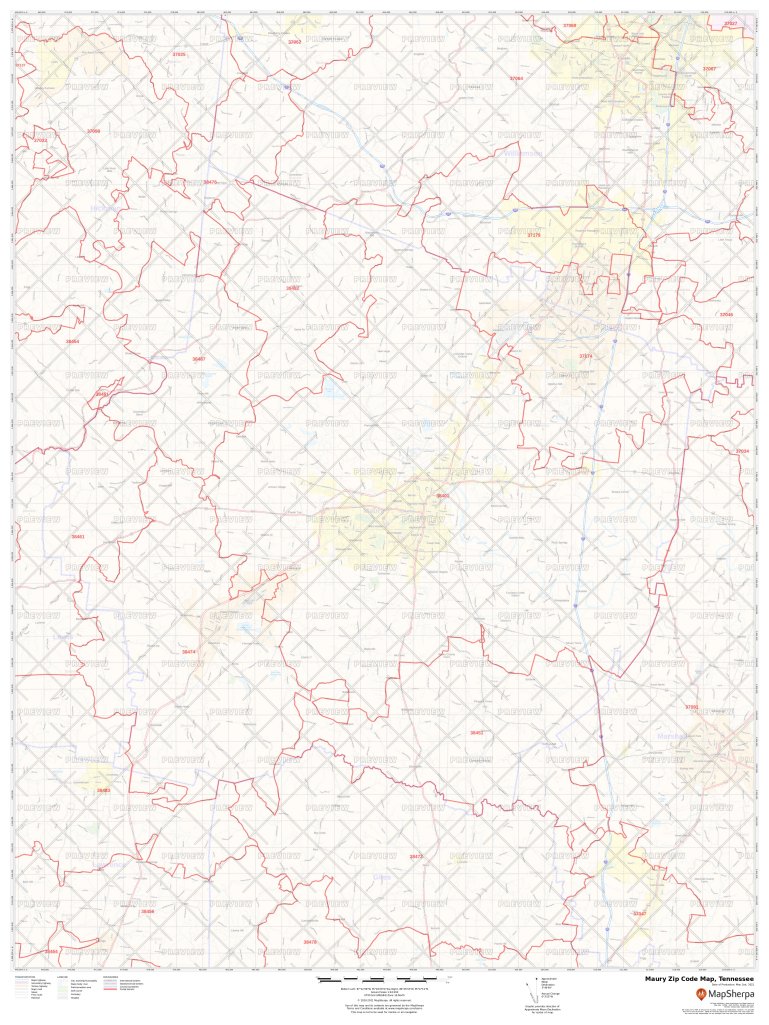 Maury Zip Code Map, Tennessee | Maury County Zip Codes