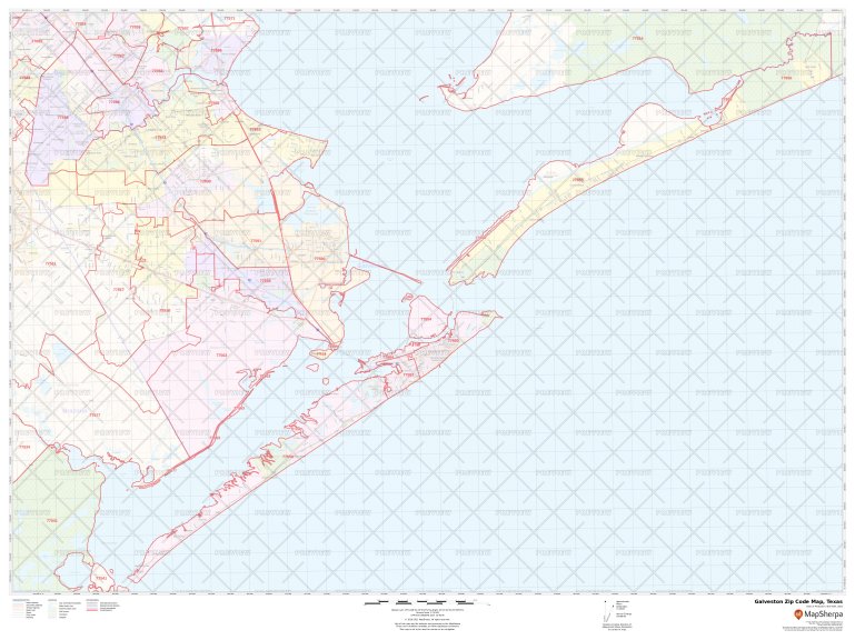 Galveston Zip Code Map Texas Galveston County Zip Codes