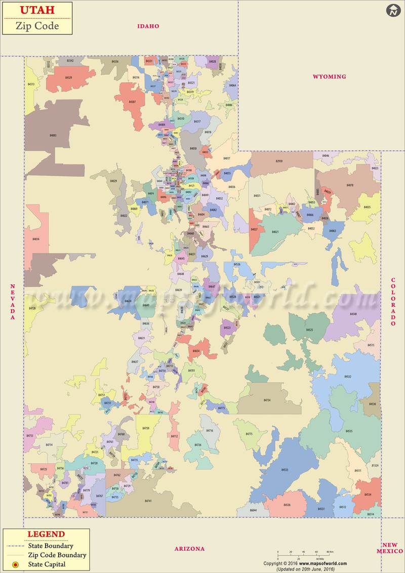 Utah Zip Code Map