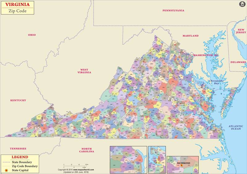 Virginia Zip Code Map