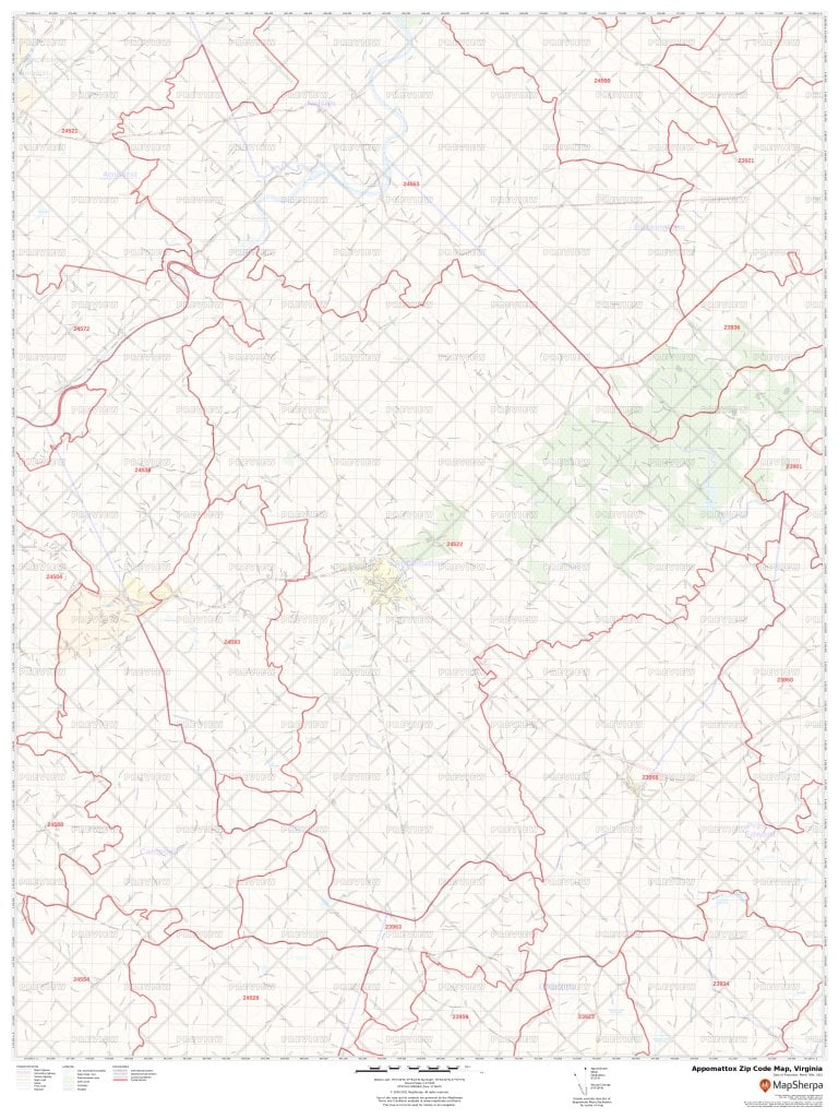 Appomattox Zip Code Map Virginia 
